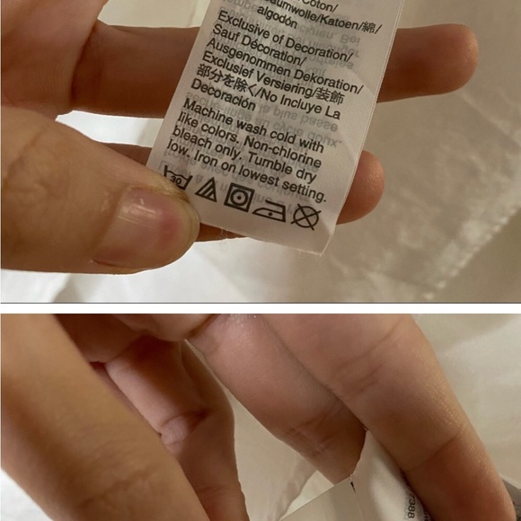 J. CREW white cotton flutter sleeve v-neck top M - Picture 6 of 8